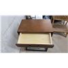 Image 4 : C-Shaped End Table with Drawer and Oval Butler's Tray Side Table with Brass Hinges