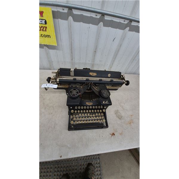 Royal Standard Typewriter, Black and Gold, with Spool and Ribbon Mechanisms