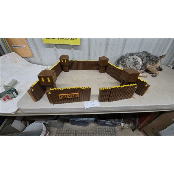 Fort Walsh Wooden Play Set, 4 Wall Sections, 3 Towers, and 1 Gate Section