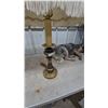 Image 5 : Pair of Stiffel Brass Table Lamps with Fringed Shades