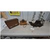 Image 6 : Sony AM/FM Radio, United Fireplace Clock, and Ship's Wheel Clock
