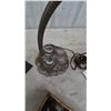 Image 3 : Vintage Desk Lamp with Inkwell, Cast Iron Bookends, and Boxed Rubber Stamp Set