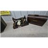 Image 1 : Singer Sewing Machine and Case, Antique, Electric