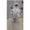 Image 1 : White and Silver Santa Claus Figure with Gifts and Bag. 36” tall