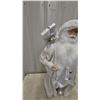 Image 3 : White and Silver Santa Claus Figure with Gifts and Bag. 36” tall
