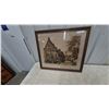 Image 1 : Framed Print of European Street Scene, Signed “Satira Cely,” 29”×30”