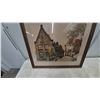 Image 2 : Framed Print of European Street Scene, Signed “Satira Cely,” 29”×30”