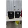 Image 1 : Pair of Black Carpeted PA Speakers with 8” Woofers and Horn Tweeters