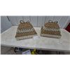 Image 1 : Two Woven Rattan Food Domes and Two Woven Rattan Trays
