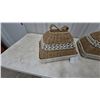 Image 2 : Two Woven Rattan Food Domes and Two Woven Rattan Trays