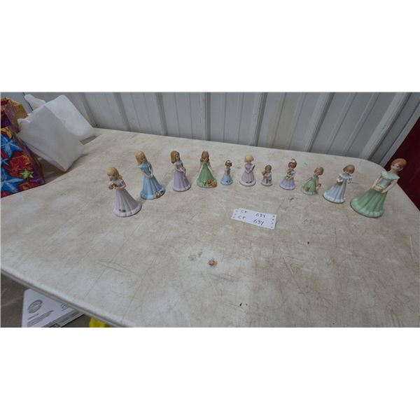 Porcelain Birthday Figurines: 11 Pieces, Including 1st-10th Birthdays