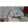 Image 2 : Green Metal Garden Kneeler and Seat with Floral Cushion