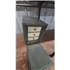 Image 4 : Vintage Steel Safe with 3 Interior Drawers, Key, and Casters