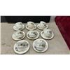 Image 3 : Vintage Porcelain Pansy Floral Tea Set with Gold Trim, 23 Pieces