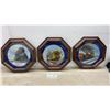 Image 1 : Three Christian Bell Porcelain "The Age of Steam" Wood Framed Plates by Ted Xaras