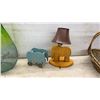 Image 7 : Gooseneck LED Clamp Light, Brass Vase, and Elephant Lamp