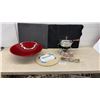Image 2 : Chafing Dish With Sterno Fuel Cans, Pampered Chef Baking Stone, Vintage Hand Crank Egg Beater