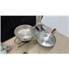 Image 4 : Chafing Dish With Sterno Fuel Cans, Pampered Chef Baking Stone, Vintage Hand Crank Egg Beater