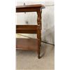 Image 4 : Traditional Three-Tier Wooden Side Table with Magazine Rack and Turned Legs, 24 × 24 × 13”