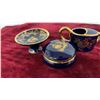 Image 3 : Limoges Porcelain Miniature Tea Set and Trinket Box, Leaf Dish, and Pedestal Dish