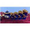 Image 4 : Limoges Porcelain Miniature Tea Set and Trinket Box, Leaf Dish, and Pedestal Dish