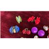 Image 5 : Vintage Brooches, Earrings, and Pins: Red Flower, Gold Question Mark, Blue Oval