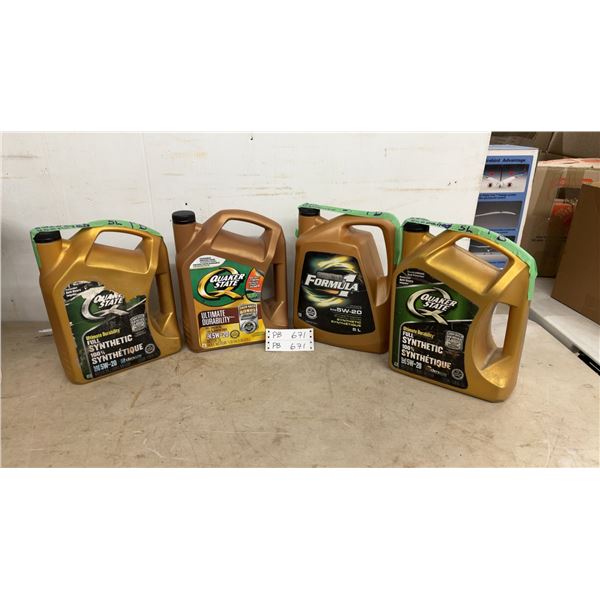 4 Sealed 5L Jugs of 5w-20 Synthetic Oil