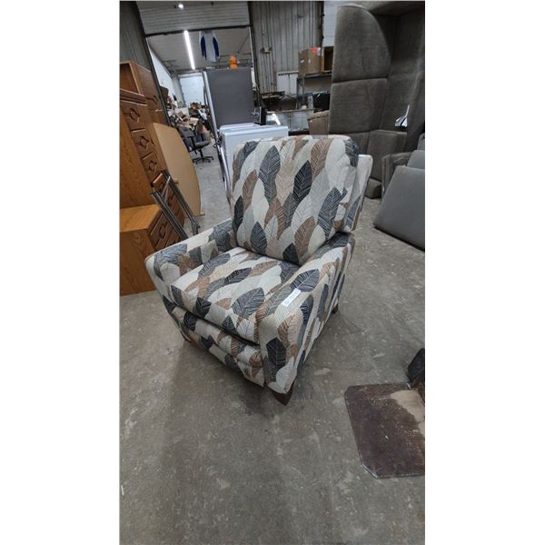 Leaf-Patterned Recliner Chair