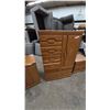 Image 6 : Oak Dresser with Mirror, Tall Chest of Drawers, and Nightstand