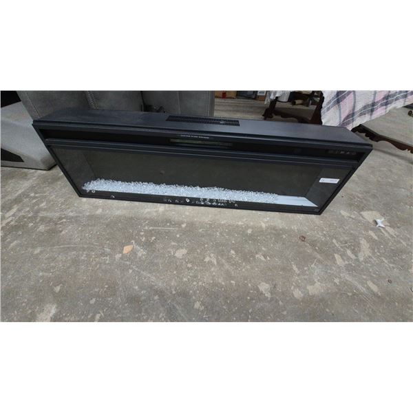 Electric Fireplace with Clear Glass Media. 56” long