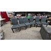 Image 1 : Six Dark Gray Upholstered Dining Chairs with Nailhead Trim