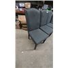 Image 2 : Six Dark Gray Upholstered Dining Chairs with Nailhead Trim