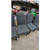 Image 4 : Six Dark Gray Upholstered Dining Chairs with Nailhead Trim