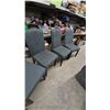 Image 5 : Six Dark Gray Upholstered Dining Chairs with Nailhead Trim