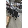 Image 6 : Six Dark Gray Upholstered Dining Chairs with Nailhead Trim