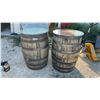 Image 1 : 2 Wooden Barrel Tables with Glass Tops