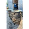 Image 3 : 2 Wooden Barrel Tables with Glass Tops