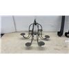 Image 2 : Wrought Iron 7-Light Hanging Candelabra and Pair of Scroll Wall Candle Sconces
