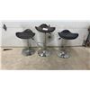 Image 1 : Set of 3 Adjustable Height Swivel Bar Stools with Faux Leather Seats