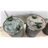 Image 2 : Vintage Galvanized Gasoline Fuel Cans With Wooden Grip Handles, Set of Four