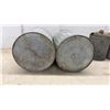 Image 3 : Vintage Galvanized Gasoline Fuel Cans With Wooden Grip Handles, Set of Four