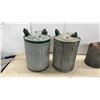 Image 4 : Vintage Galvanized Gasoline Fuel Cans With Wooden Grip Handles, Set of Four