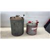 Image 5 : Vintage Galvanized Gasoline Fuel Cans With Wooden Grip Handles, Set of Four