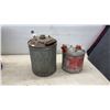 Image 8 : Vintage Galvanized Gasoline Fuel Cans With Wooden Grip Handles, Set of Four