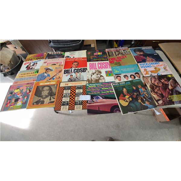 50 plus Vintage Vinyl Record Album Lot: Bill Cosby, Burl Ives, The Monkees, and More
