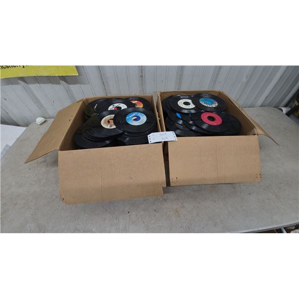 Two big Boxes of 45 RPM Vinyl Records, Including Cadet, Philips, Mega