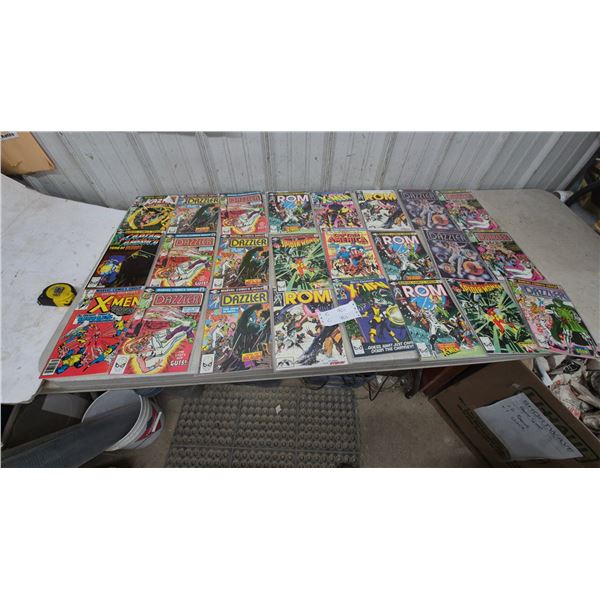 24 Marvel Comics Group Rom, Dazzler, X-Men, Spider-Woman, Captain America Comic Books