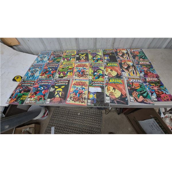 27 Marvel Comics Group Captain America and Ka-Zar the Savage Comic Books, 40+ Pcs.
