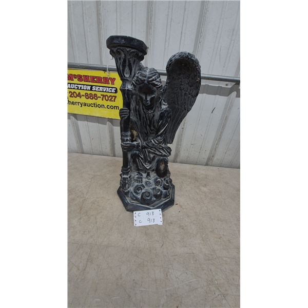 Yard Angel Holding Torch Statue, 22” Tall