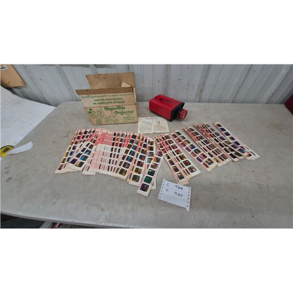 Walt Disney's Wonderful World of Colour Magna-Slide Projector, 448 Colour Slides, and Instructions